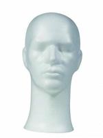 Pruikenkop wit hoogte 33cm heer - thumbnail