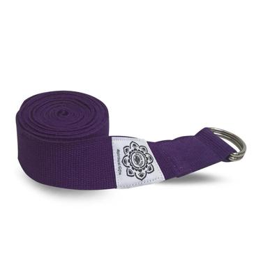 Katoenen Yoga Riem Paars met D-Ring - 248 cm