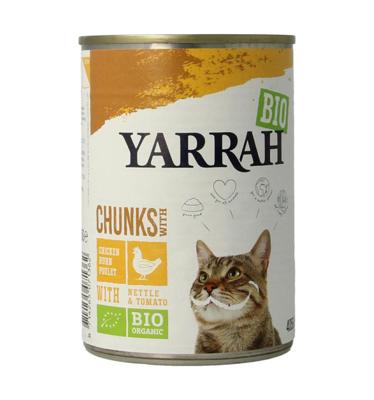 Yarrah natvoer kat blik chunks bio kip 405gr