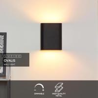 Lucide OVALIS - Wandlamp - 2xE14 - Zwart - thumbnail