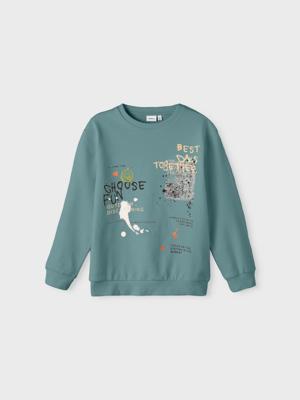 Name it winter sweater jongens - turquoise - NkmPbambo