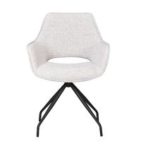 Eetkamerstoel Halfweg - Creme - Textiel - thumbnail