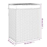 VidaXL Wasmand met deksel 46x33x60 cm poly rattan donkerbruin - thumbnail