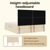 Opbergbed met LED met matras Crème 160 x 200 cm Polyester - thumbnail