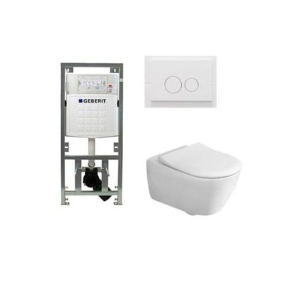 Villeroy & Boch Subway 2.0 Toiletset - Geberit inbouwreservoir - diepspoel - wandcloset - directflush - bedieningsplaat - ronde knoppen - wit 0701131/SW706186/ga26028/ga91964/