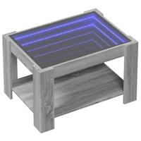 Salontafel met LED 73x53x45 cm bewerkt hout grijs sonoma eiken - thumbnail