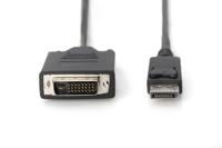 Digitus AK-340301-050-S DisplayPort-kabel DisplayPort / DVI Adapterkabel DisplayPort-stekker, DVI-D 24+1-polige stekker 5.00 m Zwart Schroefbaar - thumbnail