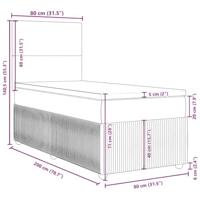 Boxspring met matras fluweel donkergrijs 80x200 cm - thumbnail