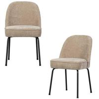 BePureHome Vogue Eetkamerstoelen - Polyester - Zand - Set van 2 - thumbnail