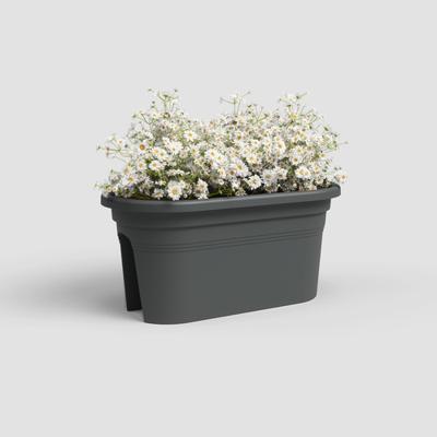 ARTEVASI Jardiniere per balcone Venezia - 30 x 60 x H 27 cm - 18 L - Grigio antracite