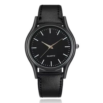 LGT Stijlvol herenhorloge met zwarte leren band en zwarte wijzerplaat LGT Stijlvol herenhorloge met zwarte leren band en zwarte wijzerplaat
