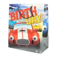 Geschenktas Happy Birthday auto 27 x 15 x 32,5 cm VE100 | 30 stuks - thumbnail