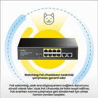 Cudy FS1010P netwerk-switch Fast Ethernet (10/100) Power over Ethernet (PoE) Zwart - thumbnail
