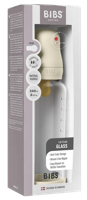 BIBS Glas Latex Medium Flow Babyfles 2+ Maanden Ivory - thumbnail