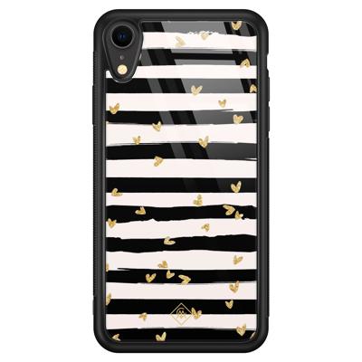 iPhone XR glazen hardcase - Hart streepjes