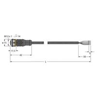Turck 6625504 Sensor/actuator aansluitkabel Aantal polen (sensoren): 4 5 m 1 stuk(s) - thumbnail
