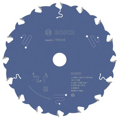 Bosch Accessoires Cirkelzaagblad Expert for Wood 168x20x1,8/1,2 mm, T16 - 2608901874