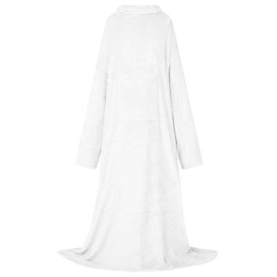 VidaXL Deken hoodie wit f flanel