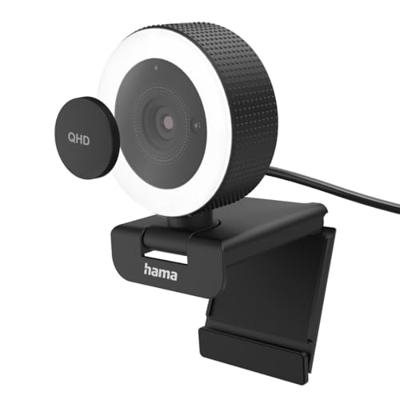 Hama Webcam 2560 x 1440 Pixel Klemhouder, Standvoet, Stereomicrofoon