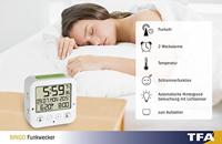 TFA Dostmann 60.2528.02 Wekker Zendergestuurd Wit, Groen Alarmtijden 2 - thumbnail