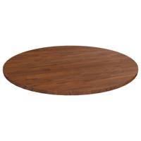 Tafelblad rond 90x1,5 cm bewerkt massief eikenhout donkerbruin - thumbnail