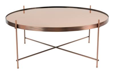 Zuiver Ronde Salontafel 'Cupid' Glas, 82cm, kleur Koper