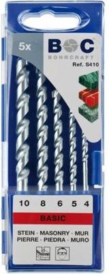 BC Steenborenset TCT S410, Standaard 4/5/6/8/10mm, 5-delig