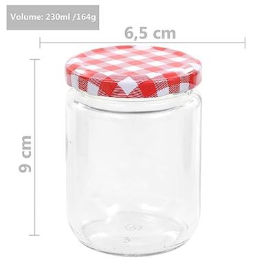 VidaXL Jampotten met wit met rode deksels 96 st 230 ml glas