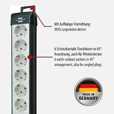 Brennenstuhl 1951560101 PDU Stekkerdoos | 6 sockets | met Schakelaar | 5 meter | Zwart/Zilver - thumbnail