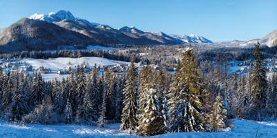 Achtergrond doek Winter Dorp 150 x 75 cm kersthuisje My Village - My village Achtergrond doek Winter Dorp 150 x 75 cm kersthuisje My Village - My village