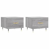 Salontafels 2 st 50x50x40 cm bewerkt hout grijs sonoma eiken - thumbnail