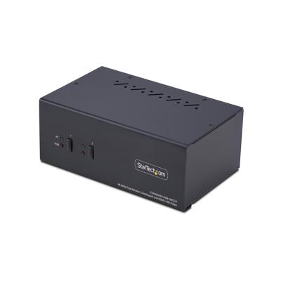 StarTech.com 2-Port Dual-Monitor DisplayPort en HDMI KVM Switch, 4K 60Hz, 2-Port USB Hub, 5Gbps, 2x USB HID Ports, TAA