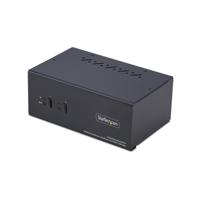 StarTech.com 2-Port Dual-Monitor DisplayPort en HDMI KVM Switch, 4K 60Hz, 2-Port USB Hub, 5Gbps, 2x USB HID Ports, TAA - thumbnail