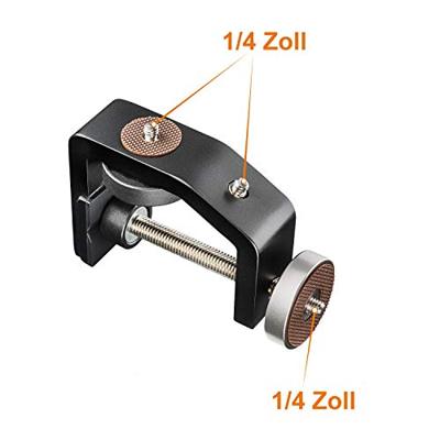 Walimex pro KX-20 Statief klem - klemstatief, flitsklem, aluminium, met uittrekbare middenkolom 12,5-20 cm, voor camera, ledverlichting, houder voor statief, buis, plaat, tafel