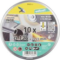 Wolfcraft Slijpschijven | Voor edelstaal | Extra dun | Ø125mm | 10 stuks - 8463000 - thumbnail