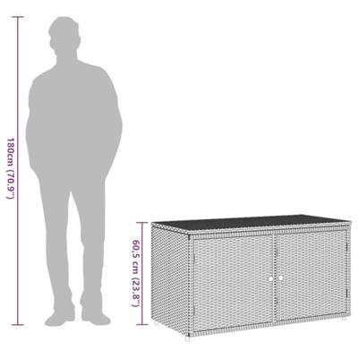 Tuinkast 110x55x60,5 cm poly rattan bruin