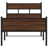 Bedframe zonder matras bewerkt hout bruin eikenkleur 75x190 cm - thumbnail