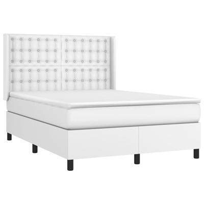 Boxspring met matras kunstleer wit 180x200 cm