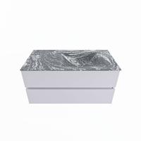 MONDIAZ VICA-DLUX 100cm badmeubel onderkast Cale 2 lades. Inbouw wastafel CLOUD rechts 1 kraangat, kleur Lava. - thumbnail