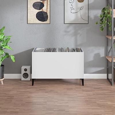 Platenkast 74,5x38x48 cm bewerkt hout wit