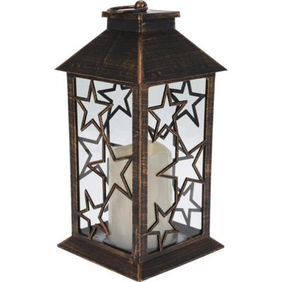 Lantaarn met LED Kaars Sterren/Sneeuw-Design 28 cm Zwart Assorti Lantaarn met LED Kaars Sterren/Sneeuw-Design 28 cm Zwart Assorti