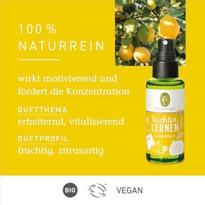 Primavera Organic roomspray focus & learn bio 50 Milliliter