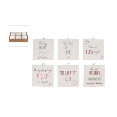 Tegeltje Baby met tekst 10x10x0,7cm