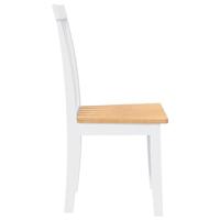 Eetkamerstoelen 2 st massief hout rubber wit - thumbnail