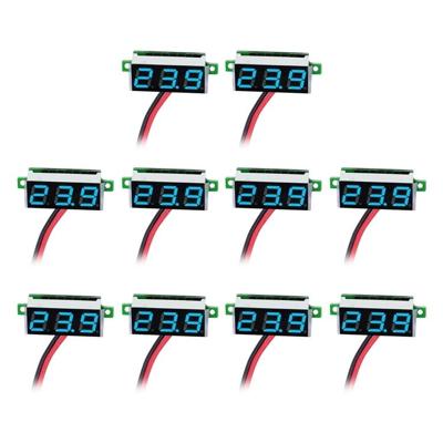 10 stuks 0 36 inch 2 draden digitale spannings meter kleur licht display meten spanning: DC 2.5-30V (blauw)