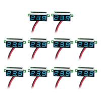 10 stuks 0 36 inch 2 draden digitale spannings meter kleur licht display meten spanning: DC 2.5-30V (blauw) - thumbnail