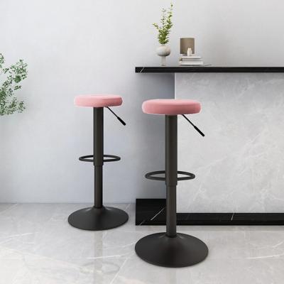 VidaXL Barkrukken 2 st fluweel roze
