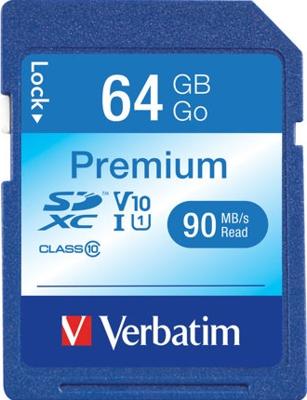 Verbatim Premium SDXC-kaart 64 GB Class 10, UHS-I