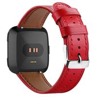 Fitbit Versa 1 / 2 & Lite leren bandje - Rood - thumbnail