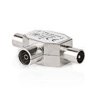 Coaxsplitter | 2x IEC (Coax) Male - IEC (Coax) Female | Metaal - thumbnail